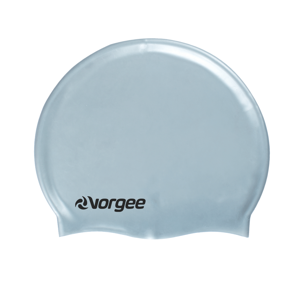Classic silicone swimming cap in Silver