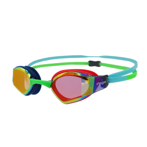 Velox Mirror swimming goggle in Navy, Blue, Red & Green 