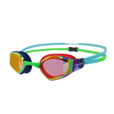 Velox Mirror swimming goggle in Navy, Blue, Red & Green 