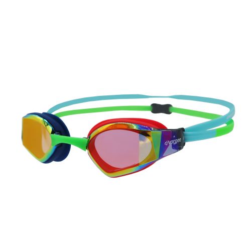 Velox Mirror swimming goggle in Navy, Blue, Red & Green 