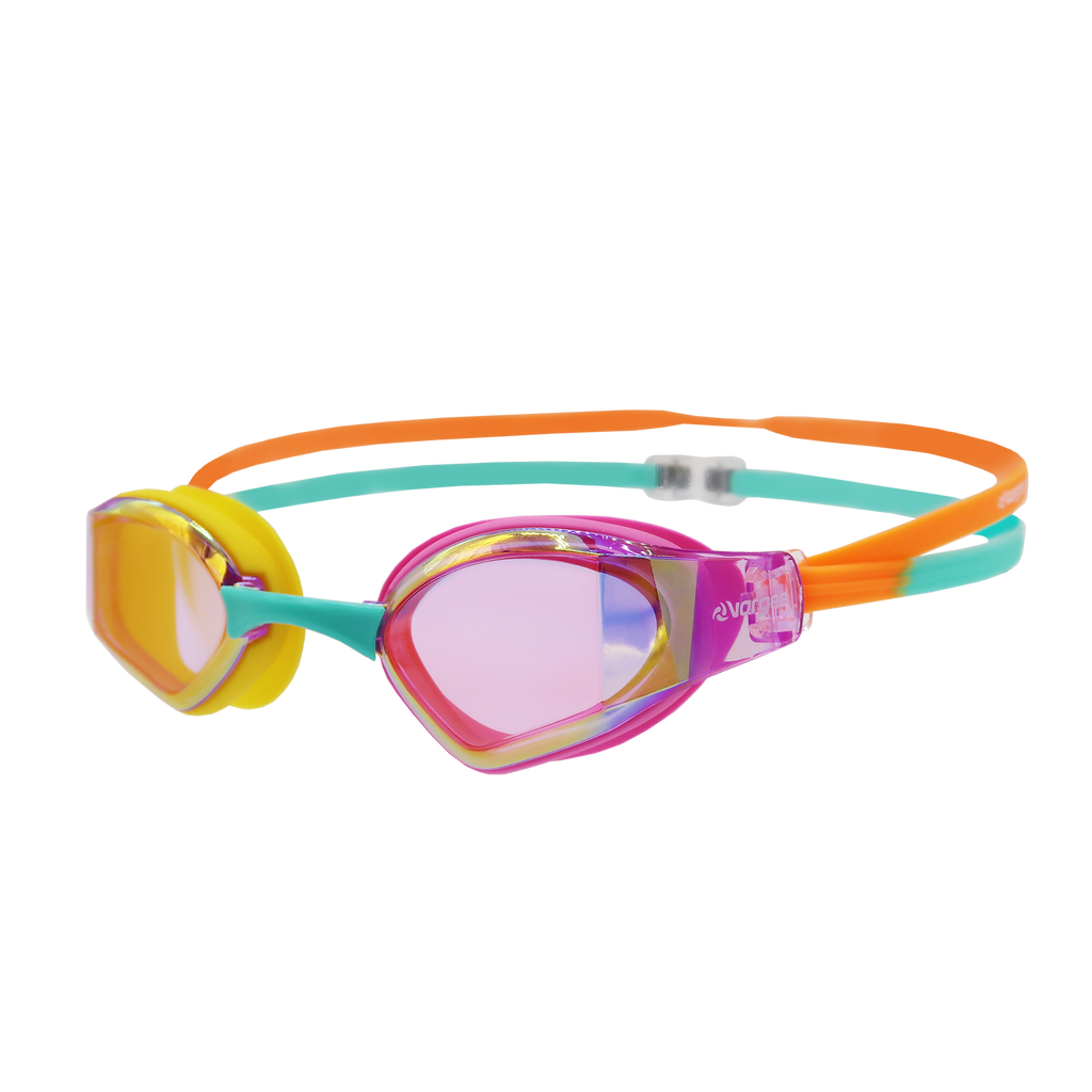 Velox Mirror swimming goggle in Pink, Yellow, Aqua & Orange 