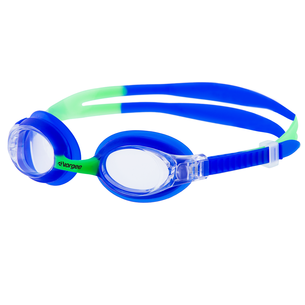 Dolphin Clear junior swimming goggle in Blue & Green