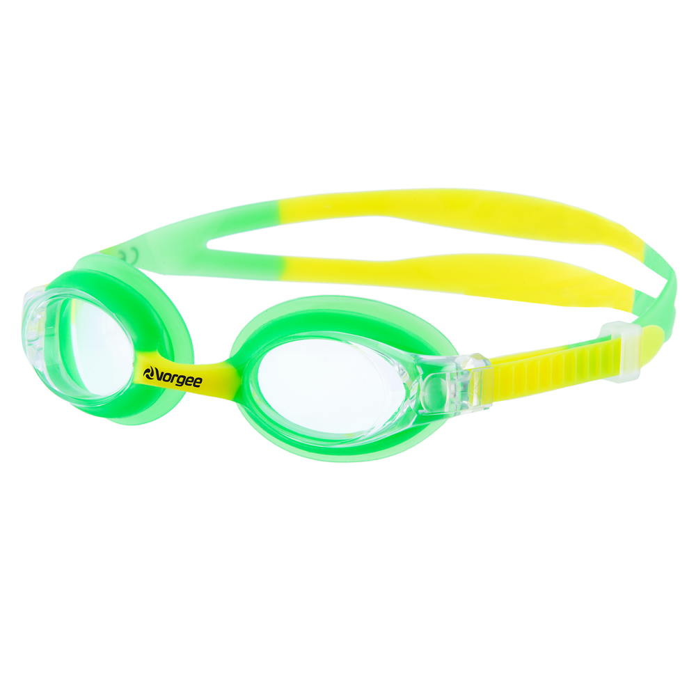 Dolphin Clear junior swimming goggle in Green & Yellow 