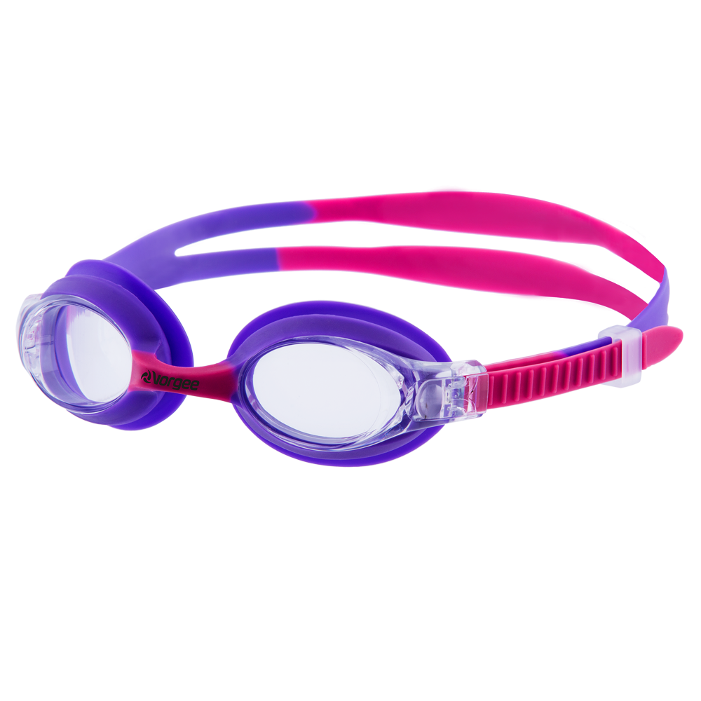Dolphin Clear junior swimming goggle in Purple & Pink 