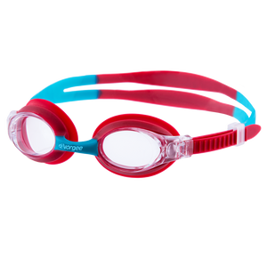 Dolphin Clear junior swimming goggle in Red & Blue