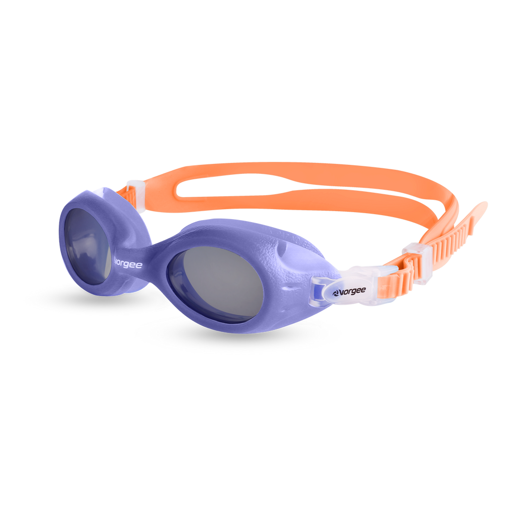Voyager Junior Tint junior swimming goggle in Peach & Periwinkle 