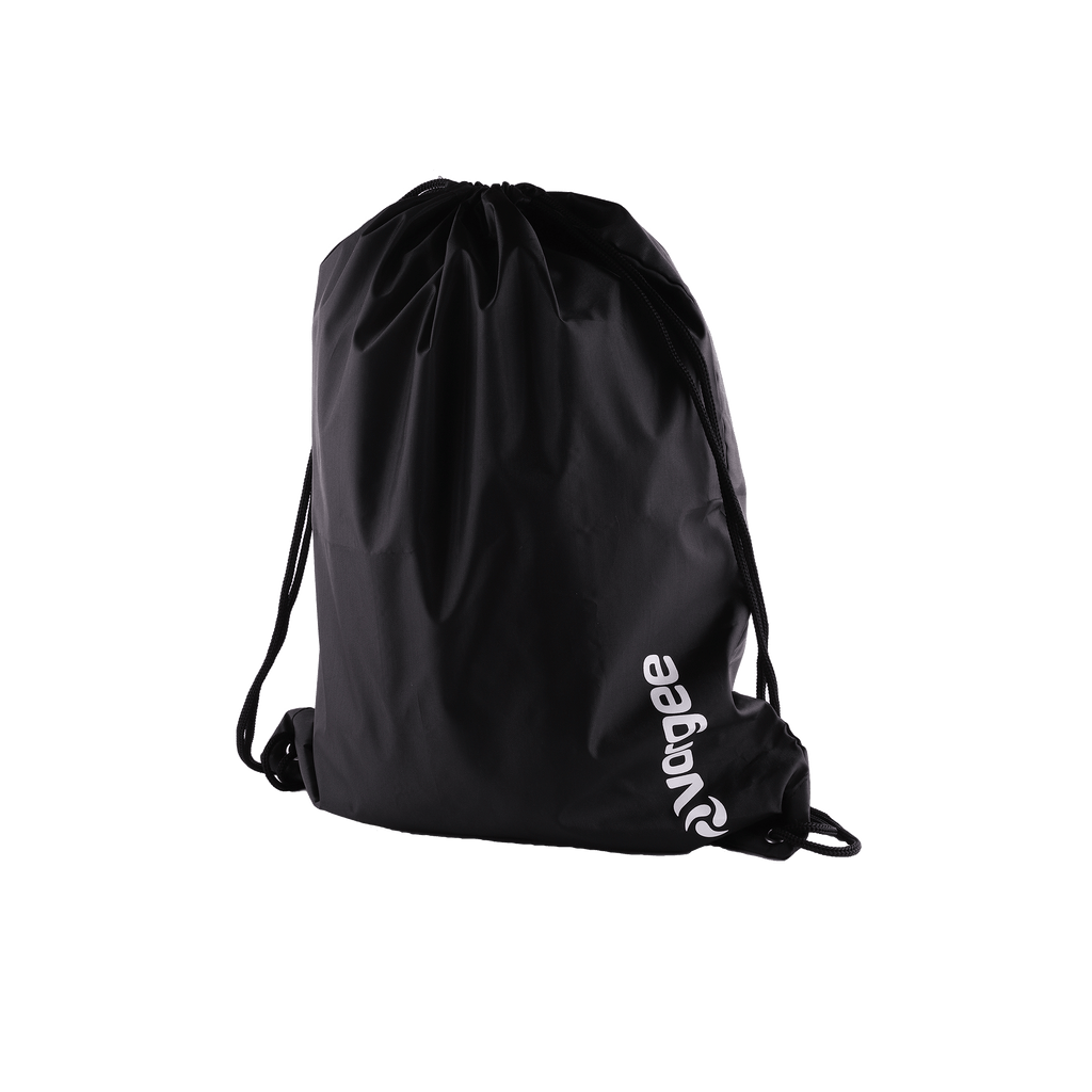 Rucksack swim equipment bag with small white vorgee logo in black 