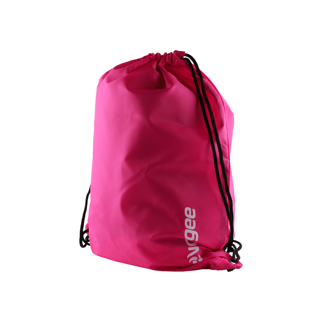 Rucksack swim equipment bag with small white vorgee logo in pink