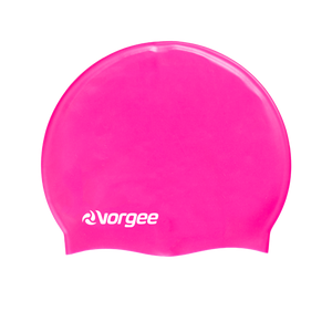 SuperFlex extra stretch silicone swimming cap in Fluro Pink 