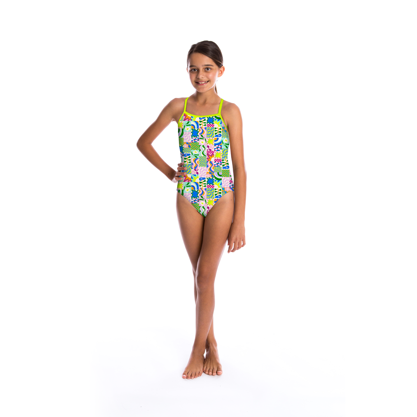 Girls Aquarius Printed One Piece Racer Back - Sloane