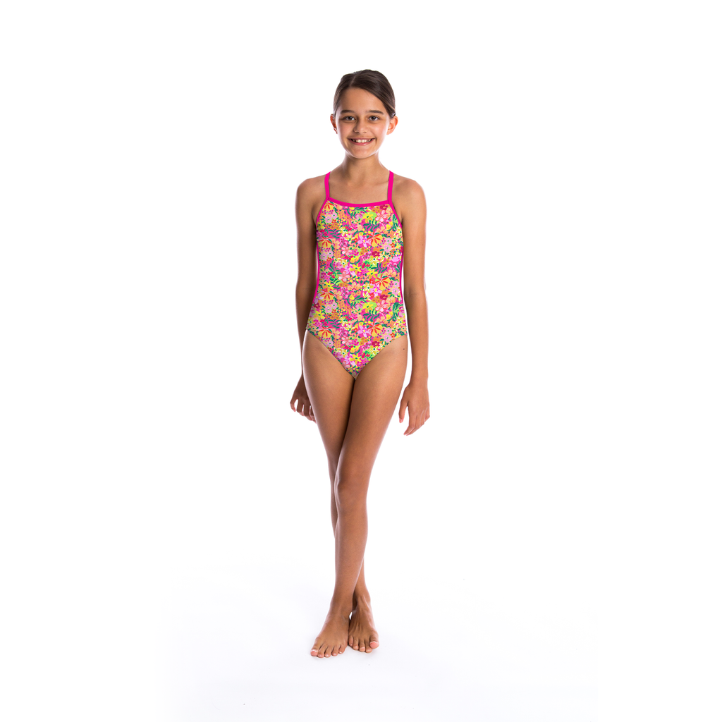 Girls Maia Printed One Piece Racer Back - Freya