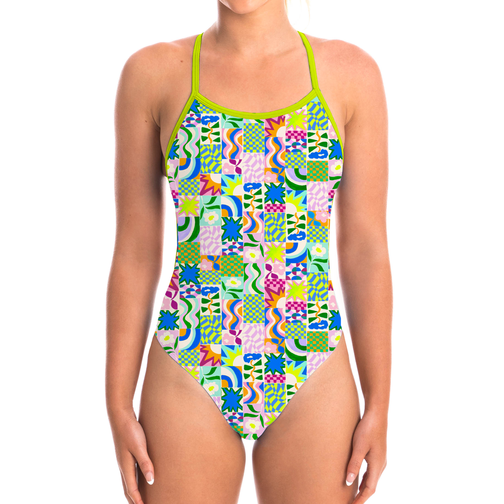 Womens Aquarius Printed One Piece Racer Back - Sloane