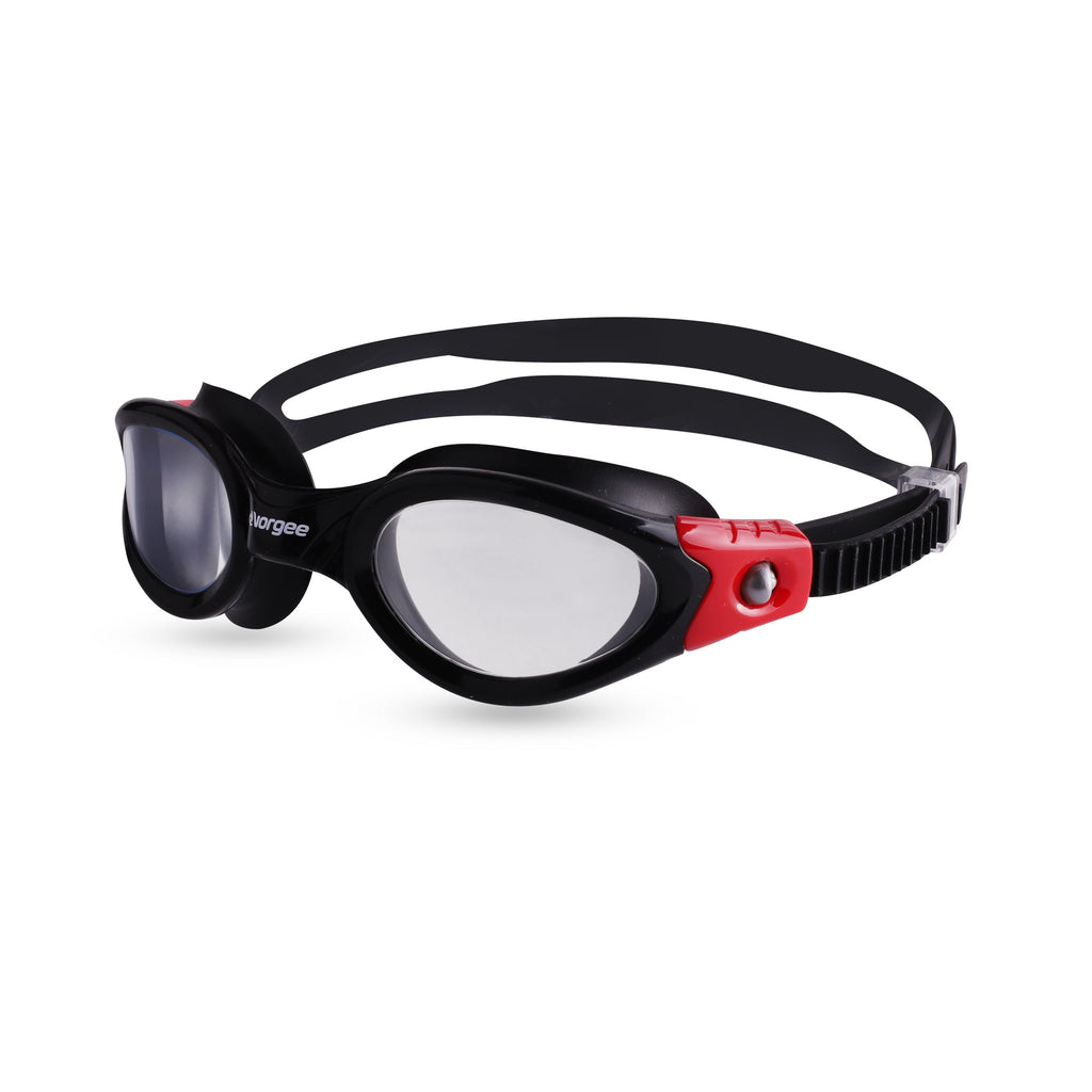 Vortech Clear swimming goggle in Black & Red 