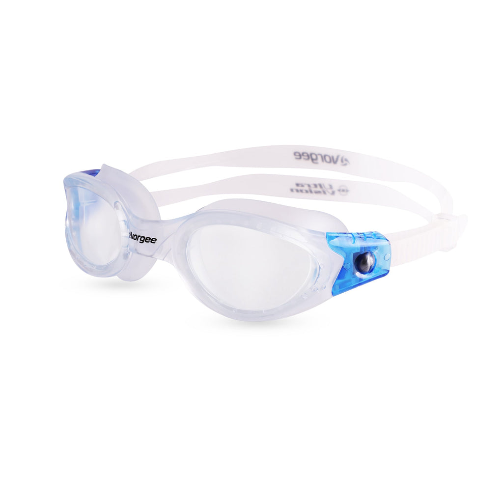 Vortech Clear swimming goggle in Clear & Blue 