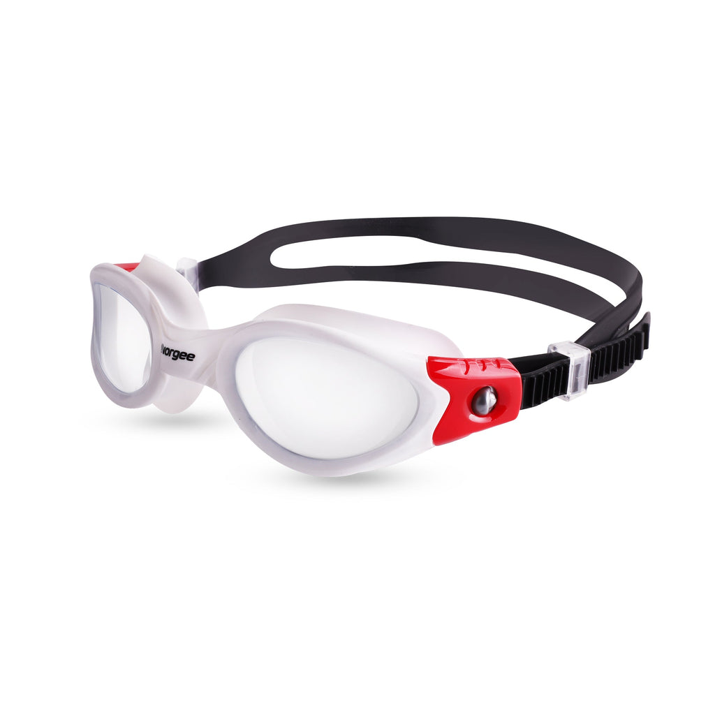 Vortech Clear swimming goggle in White & Red 
