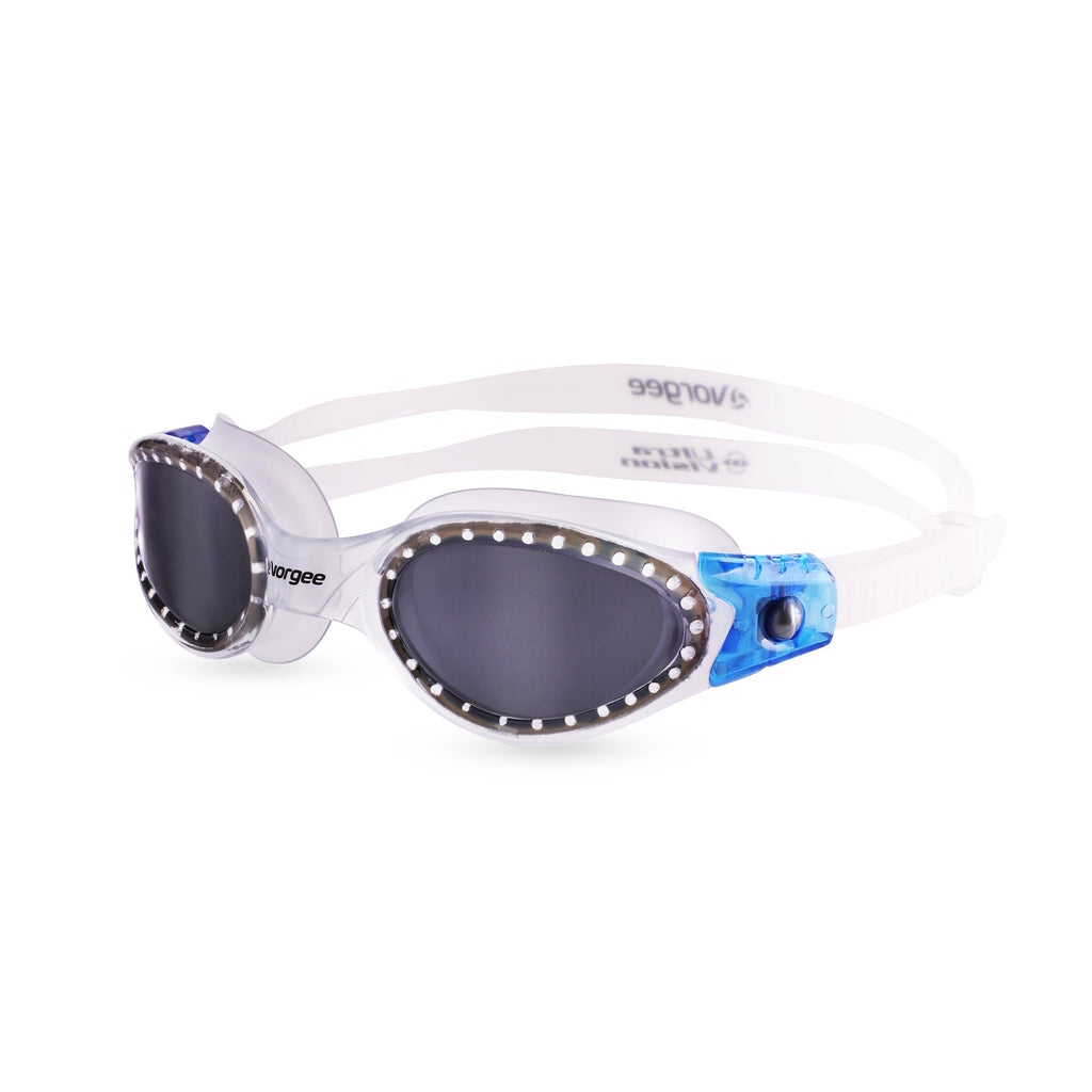 Vortech Polarised swimming goggle in Clear & Blue 