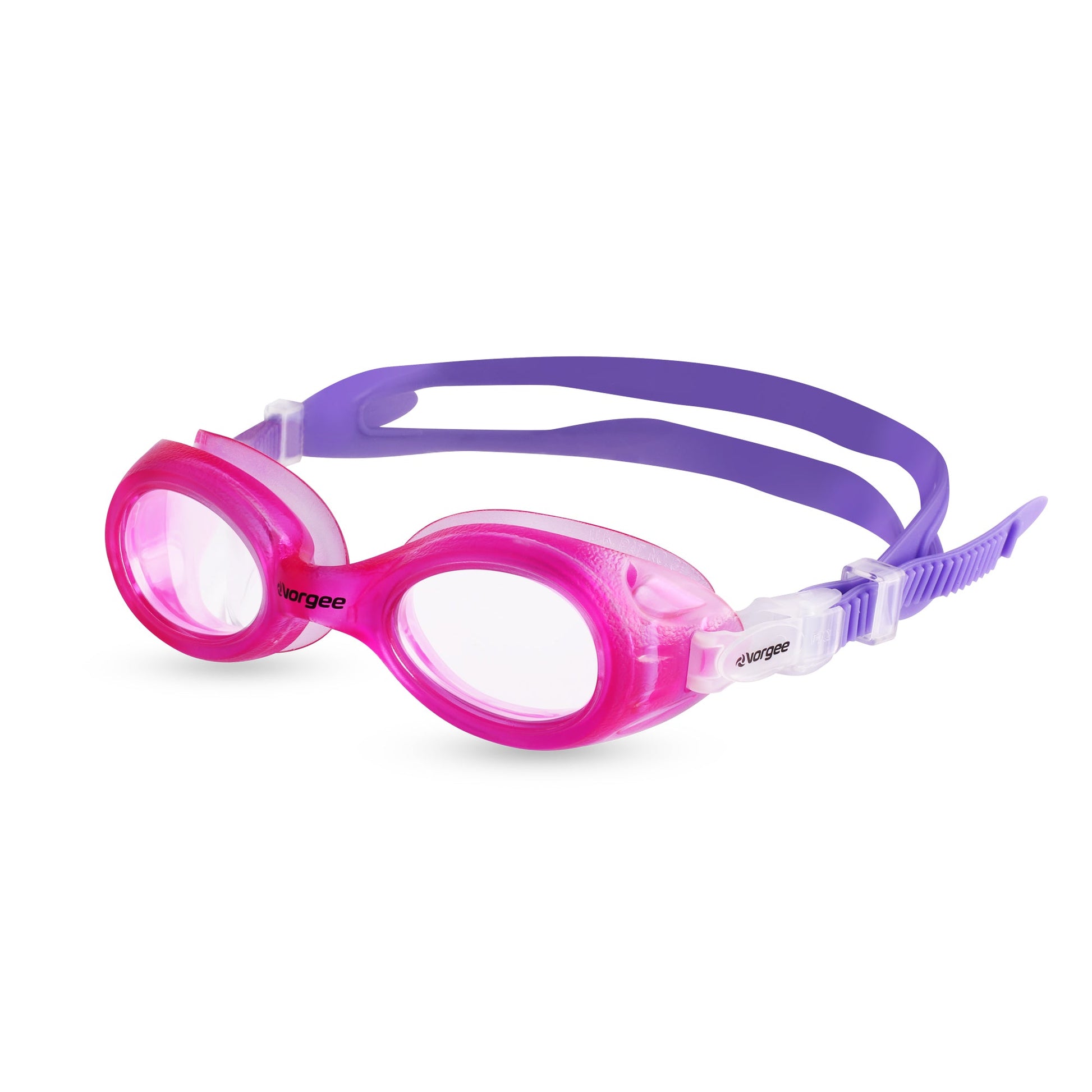 Voyager Junior Clear junior swimming goggle in Pink & Purple 