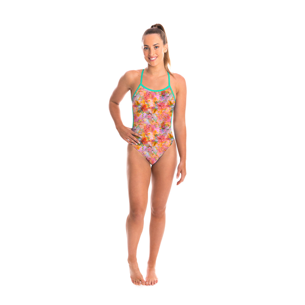 Womens Maia Printed One Piece Open Back - Juno