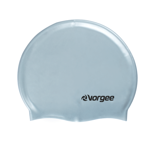Swim Cap Greyish White Logo Silicone Hat New Sealed Swimming Vorgee 